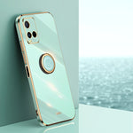 XINLI custodia per telefono in TPU elettrolitico con bordo dritto 6D con supporto per anello, For vivo Y16 4G, For vivo Y22s, For vivo Y32 4G