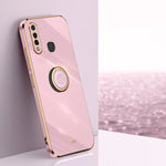 XINLI custodia per telefono in TPU elettrolitico con bordo dritto 6D con supporto per anello, For vivo Z5x, For vivo Y33s, For vivo Y51 2020 December