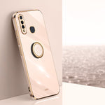 XINLI custodia per telefono in TPU elettrolitico con bordo dritto 6D con supporto per anello, For vivo Z5x, For vivo Y33s, For vivo Y51 2020 December