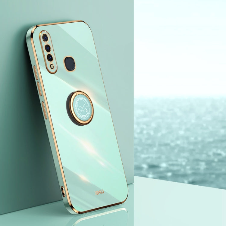 XINLI custodia per telefono in TPU elettrolitico con bordo dritto 6D con supporto per anello, For vivo Z5x, For vivo Y33s, For vivo Y51 2020 December