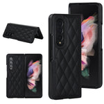 Custodia per telefono pieghevole in microfibra rombica, For Samsung Galaxy Z Fold4, For Samsung Galaxy Z Fold3, For Samsung Galaxy Z Flip4