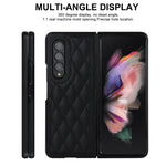 Custodia per telefono pieghevole in microfibra rombica, For Samsung Galaxy Z Fold4, For Samsung Galaxy Z Fold3, For Samsung Galaxy Z Flip4