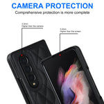 Custodia per telefono pieghevole in microfibra rombica, For Samsung Galaxy Z Fold4, For Samsung Galaxy Z Fold3, For Samsung Galaxy Z Flip4