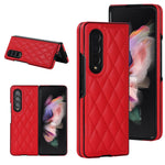 Custodia per telefono pieghevole in microfibra rombica, For Samsung Galaxy Z Fold4, For Samsung Galaxy Z Fold3, For Samsung Galaxy Z Flip4
