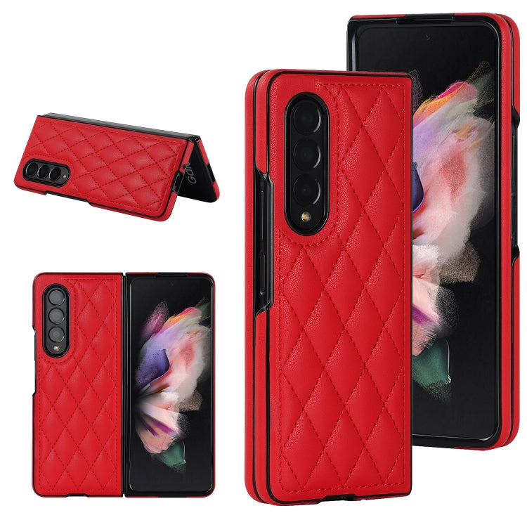 Custodia per telefono pieghevole in microfibra rombica, For Samsung Galaxy Z Fold4, For Samsung Galaxy Z Fold3, For Samsung Galaxy Z Flip4