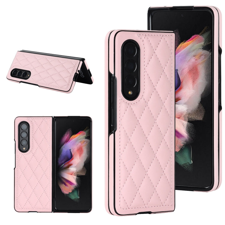 Custodia per telefono pieghevole in microfibra rombica, For Samsung Galaxy Z Fold4, For Samsung Galaxy Z Fold3, For Samsung Galaxy Z Flip4