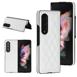 Custodia per telefono pieghevole in microfibra rombica, For Samsung Galaxy Z Fold4, For Samsung Galaxy Z Fold3, For Samsung Galaxy Z Flip4