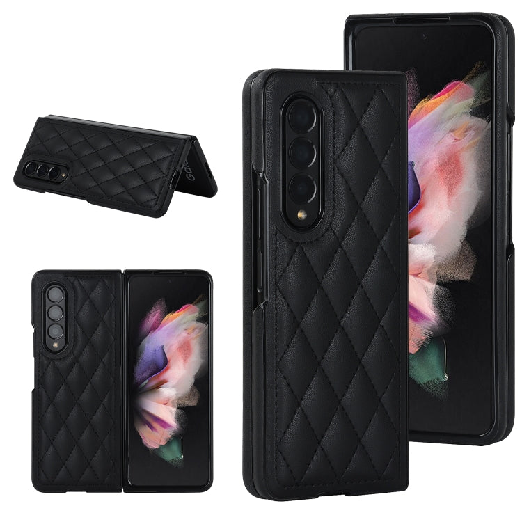 Custodia per telefono pieghevole in microfibra rombica, For Samsung Galaxy Z Fold4, For Samsung Galaxy Z Fold3, For Samsung Galaxy Z Flip4