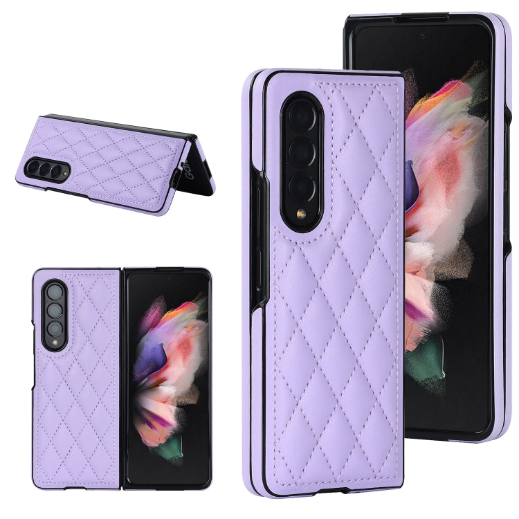 Custodia per telefono pieghevole in microfibra rombica, For Samsung Galaxy Z Fold4, For Samsung Galaxy Z Fold3, For Samsung Galaxy Z Flip4