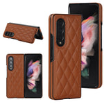 Custodia per telefono pieghevole in microfibra rombica, For Samsung Galaxy Z Fold4, For Samsung Galaxy Z Fold3, For Samsung Galaxy Z Flip4