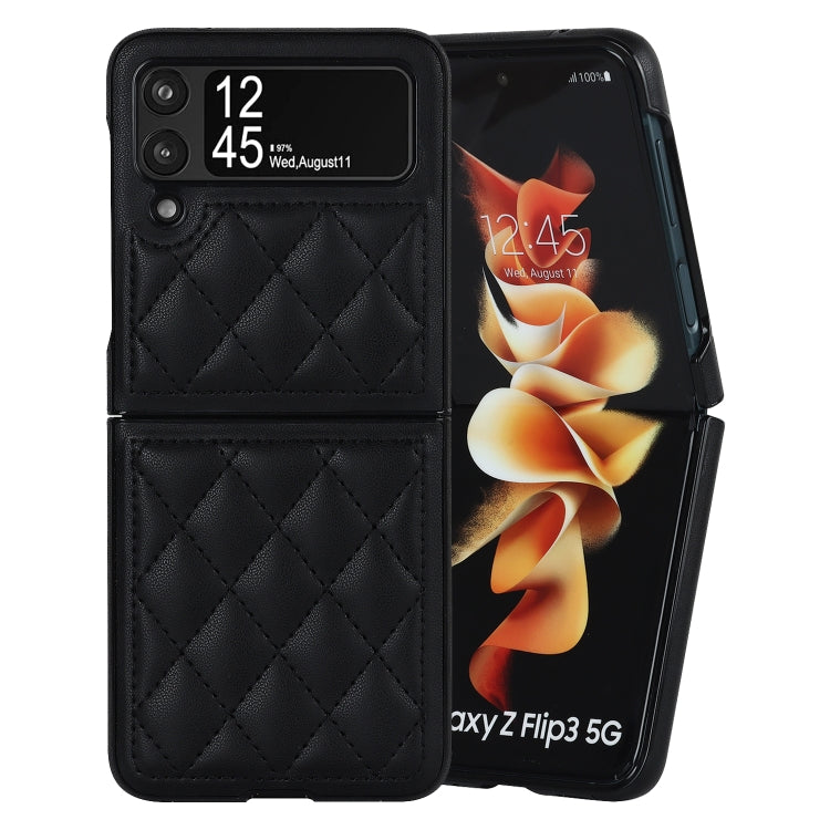 Custodia per telefono pieghevole in microfibra rombica, For Samsung Galaxy Z Flip3