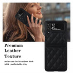 Custodia per telefono pieghevole in microfibra rombica, For Samsung Galaxy Z Flip3