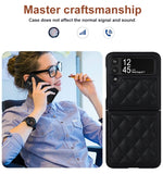 Custodia per telefono pieghevole in microfibra rombica, For Samsung Galaxy Z Flip3