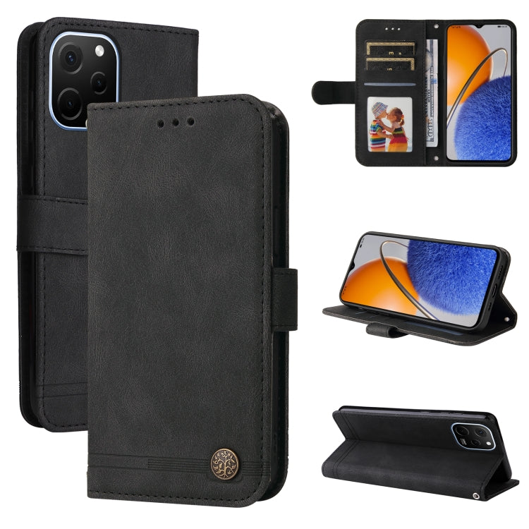 Custodia per telefono in pelle con bottone in metallo con albero della vita Skin Feel, For Huawei nova Y61, For Realme 10 4G Global, For Realme 10 Pro 5G, For Realme 10 Pro+ 5G