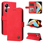 Custodia per telefono in pelle con bottone in metallo con albero della vita Skin Feel, For Huawei nova Y61, For Realme 10 4G Global, For Realme 10 Pro 5G, For Realme 10 Pro+ 5G