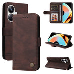 Custodia per telefono in pelle con bottone in metallo con albero della vita Skin Feel, For Huawei nova Y61, For Realme 10 4G Global, For Realme 10 Pro 5G, For Realme 10 Pro+ 5G