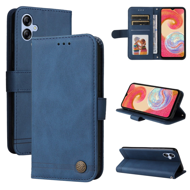 Custodia per telefono in pelle con bottone in metallo con albero della vita Skin Feel, For Samsung Galaxy A04e, For Samsung Galaxy A34 5G