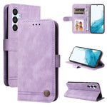 Custodia per telefono in pelle con bottone in metallo con albero della vita Skin Feel, For Samsung Galaxy A04e, For Samsung Galaxy A34 5G