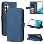 Custodia per telefono in pelle con bottone in metallo con albero della vita Skin Feel, For Samsung Galaxy A04e, For Samsung Galaxy A34 5G
