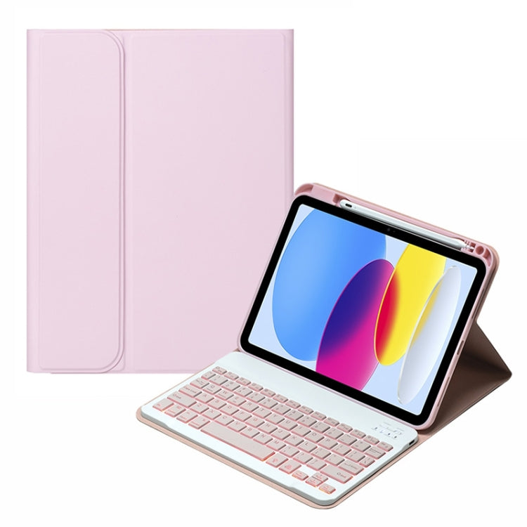 Custodia per tablet in pelle con tastiera Bluetooth retroilluminata SA-10DS con slot per penna, For iPad 10th Gen 10.9 2022