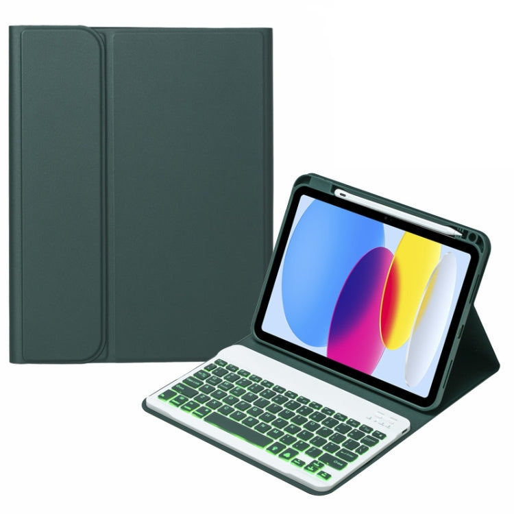 Custodia per tablet in pelle con tastiera Bluetooth retroilluminata SA-10DS con slot per penna, For iPad 10th Gen 10.9 2022