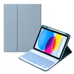 Custodia per tablet in pelle con tastiera Bluetooth retroilluminata SA-10DS con slot per penna, For iPad 10th Gen 10.9 2022