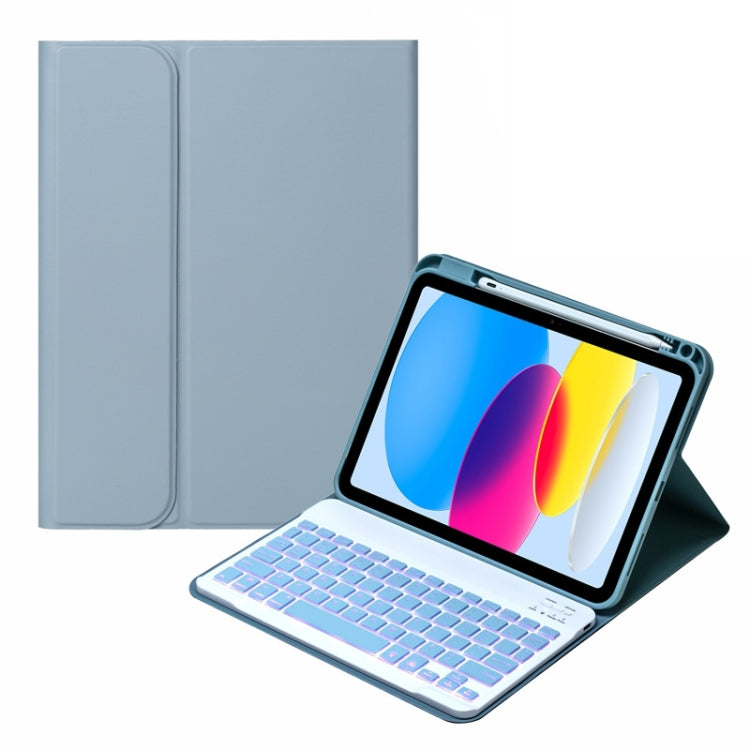 Custodia per tablet in pelle con tastiera Bluetooth retroilluminata SA-10DS con slot per penna, For iPad 10th Gen 10.9 2022