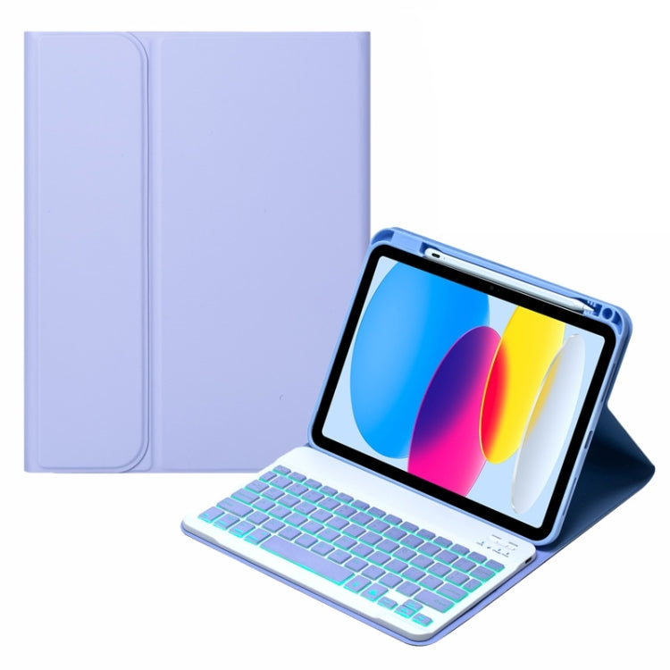 Custodia per tablet in pelle con tastiera Bluetooth retroilluminata SA-10DS con slot per penna, For iPad 10th Gen 10.9 2022