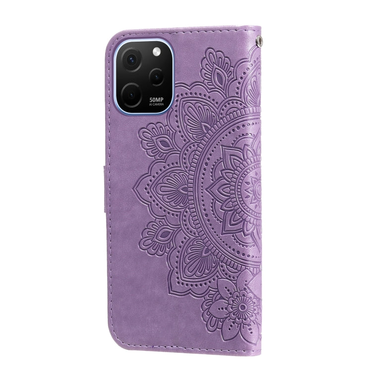Custodia per telefono in pelle goffrata con fiori a 7 petali, For Huawei nova Y61, For Realme 10 4G Global, For Realme 10 Pro 5G, For Realme 10 Pro+ 5G