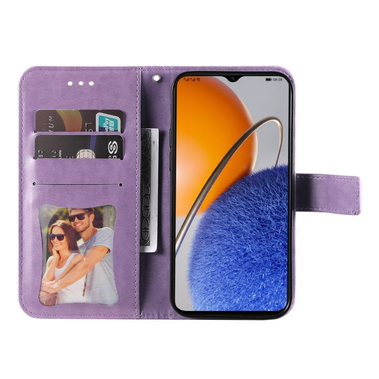 Custodia per telefono in pelle goffrata con fiori a 7 petali, For Huawei nova Y61, For Realme 10 4G Global, For Realme 10 Pro 5G, For Realme 10 Pro+ 5G
