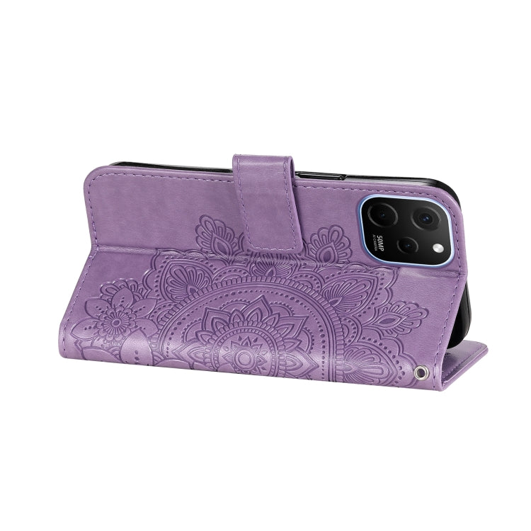 Custodia per telefono in pelle goffrata con fiori a 7 petali, For Huawei nova Y61, For Realme 10 4G Global, For Realme 10 Pro 5G, For Realme 10 Pro+ 5G
