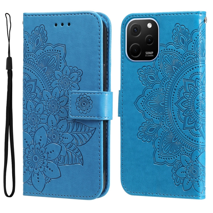 Custodia per telefono in pelle goffrata con fiori a 7 petali, For Huawei nova Y61, For Realme 10 4G Global, For Realme 10 Pro 5G, For Realme 10 Pro+ 5G