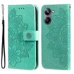 Custodia per telefono in pelle goffrata con fiori a 7 petali, For Huawei nova Y61, For Realme 10 4G Global, For Realme 10 Pro 5G, For Realme 10 Pro+ 5G