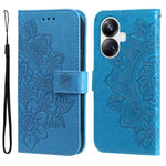 Custodia per telefono in pelle goffrata con fiori a 7 petali, For Huawei nova Y61, For Realme 10 4G Global, For Realme 10 Pro 5G, For Realme 10 Pro+ 5G
