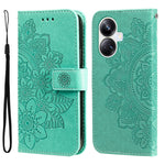 Custodia per telefono in pelle goffrata con fiori a 7 petali, For Huawei nova Y61, For Realme 10 4G Global, For Realme 10 Pro 5G, For Realme 10 Pro+ 5G