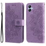 Custodia per telefono in pelle goffrata con fiori a 7 petali, For Samsung Galaxy A04e, For Samsung Galaxy A34 5G