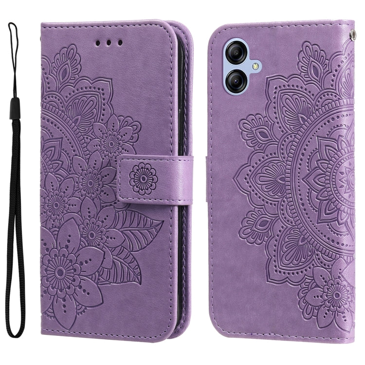 Custodia per telefono in pelle goffrata con fiori a 7 petali, For Samsung Galaxy A04e, For Samsung Galaxy A34 5G