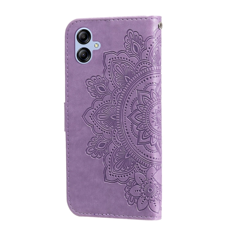 Custodia per telefono in pelle goffrata con fiori a 7 petali, For Samsung Galaxy A04e, For Samsung Galaxy A34 5G