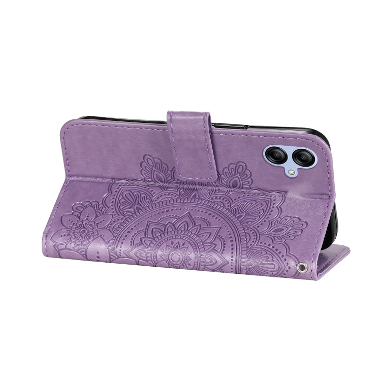 Custodia per telefono in pelle goffrata con fiori a 7 petali, For Samsung Galaxy A04e, For Samsung Galaxy A34 5G