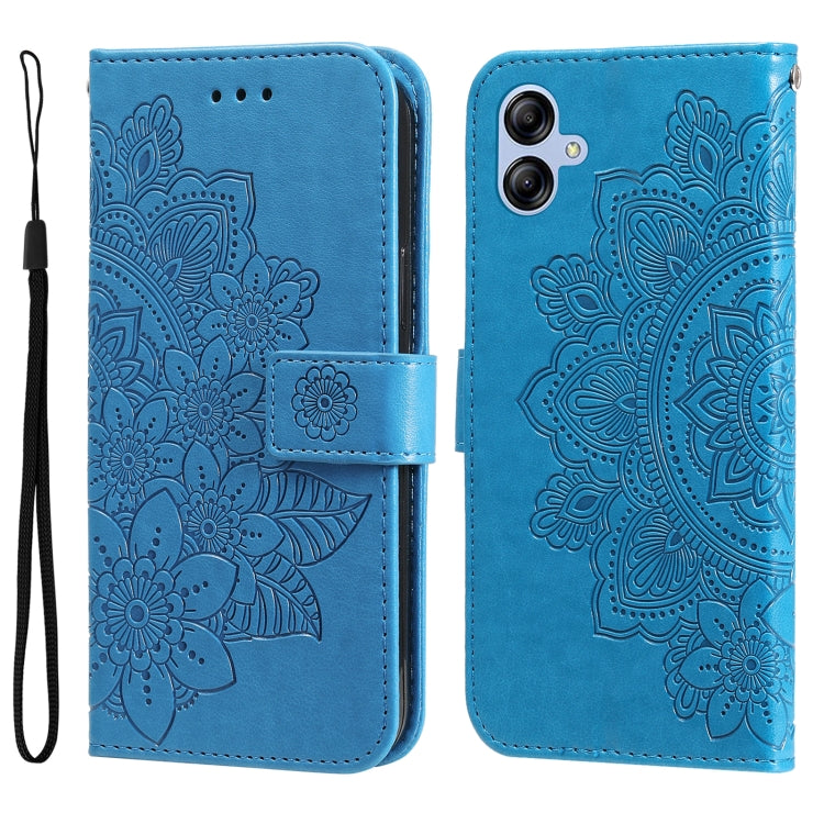 Custodia per telefono in pelle goffrata con fiori a 7 petali, For Samsung Galaxy A04e, For Samsung Galaxy A34 5G