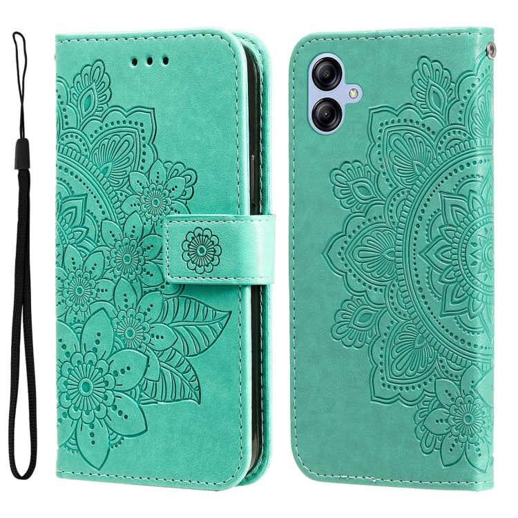 Custodia per telefono in pelle goffrata con fiori a 7 petali, For Samsung Galaxy A04e, For Samsung Galaxy A34 5G