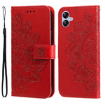 Custodia per telefono in pelle goffrata con fiori a 7 petali, For Samsung Galaxy A04e, For Samsung Galaxy A34 5G