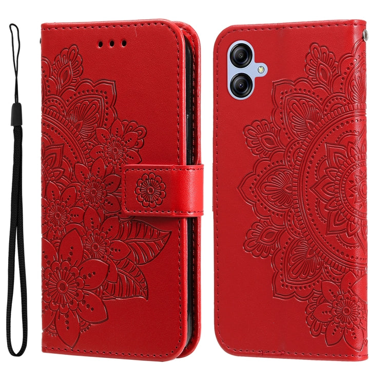 Custodia per telefono in pelle goffrata con fiori a 7 petali, For Samsung Galaxy A04e, For Samsung Galaxy A34 5G