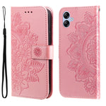 Custodia per telefono in pelle goffrata con fiori a 7 petali, For Samsung Galaxy A04e, For Samsung Galaxy A34 5G