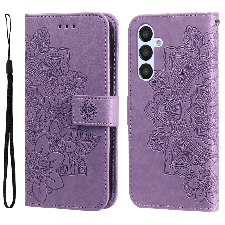 Custodia per telefono in pelle goffrata con fiori a 7 petali, For Samsung Galaxy A04e, For Samsung Galaxy A34 5G
