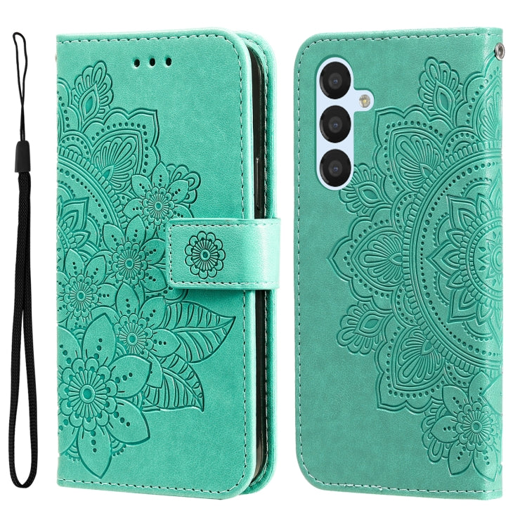 Custodia per telefono in pelle goffrata con fiori a 7 petali, For Samsung Galaxy A04e, For Samsung Galaxy A34 5G