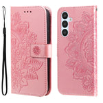 Custodia per telefono in pelle goffrata con fiori a 7 petali, For Samsung Galaxy A04e, For Samsung Galaxy A34 5G