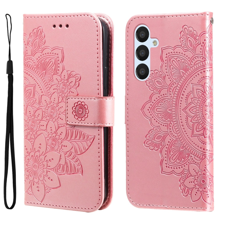 Custodia per telefono in pelle goffrata con fiori a 7 petali, For Samsung Galaxy A04e, For Samsung Galaxy A34 5G