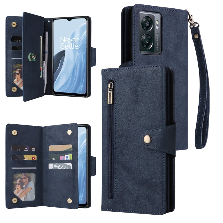 Rivetto Fibbia 9 carte Custodia per telefono in pelle a tre pieghe, For Samsung Galaxy A22e 5G, For Samsung Galaxy A14 5G, For OnePlus N300