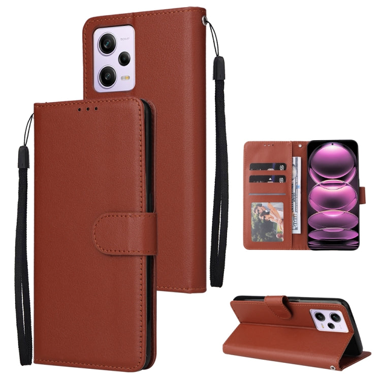 Custodia per telefono in pelle multifunzionale con 3 slot per schede, For Samsung Galaxy A14 5G, For Xiaomi Redmi Note 12 China, For Xiaomi Redmi Note 12 Pro 5G China